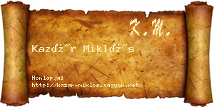 Kazár Miklós névjegykártya