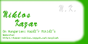 miklos kazar business card